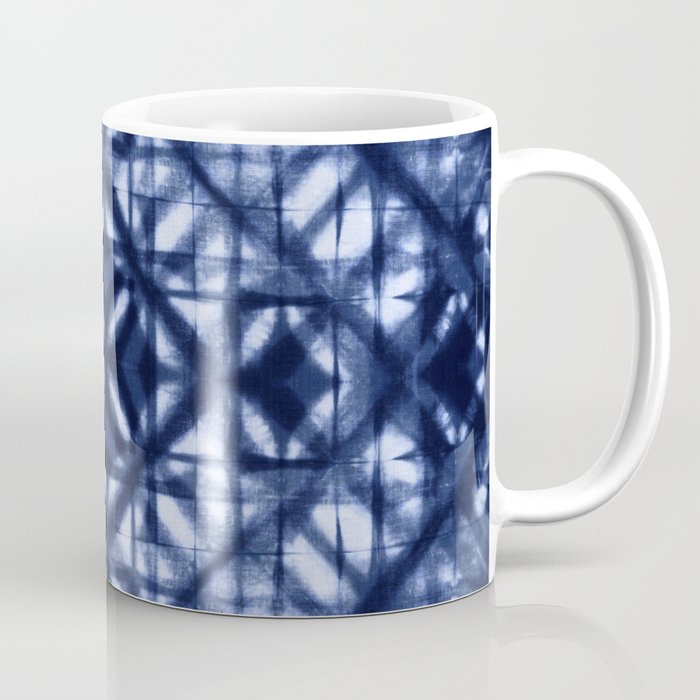 Dark indigo blue diamond squares Coffee Mug