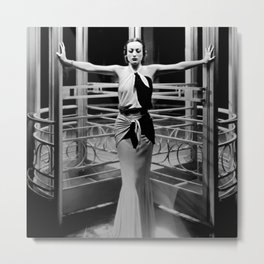 Joan Crawford, Hollywood Starlet Grand Hotel black and white photograph / art photography Metal Print