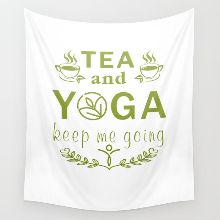 Tea and yoga Wall Tapestry