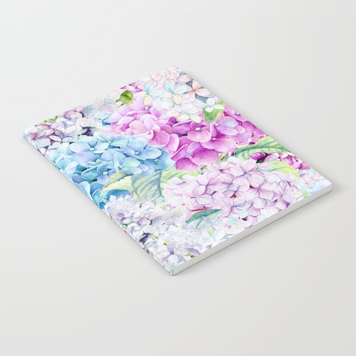 Multicolor Watercolor Hydrangea dream pattern Notebook