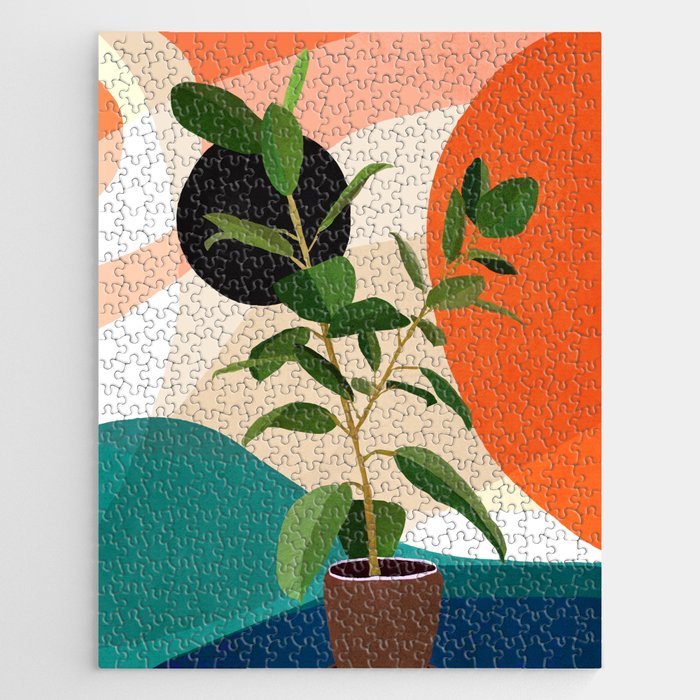 Ficus Colorful Round Geometry  Jigsaw Puzzle