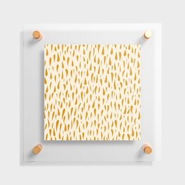Organic Texture Minimalist Abstract Pattern in Honey Mustard and Cream Floating Acrylic Print
