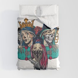 Vintage chicano girl with tattoos Gift for Tattoo art Lovers Creative Art for Women, Men and Teens  Neo & American traditional Comforter