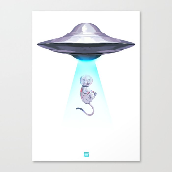 UFO ASTRONAUT KITTEN Canvas Print