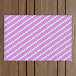 [ Thumbnail: Dark Sea Green, Violet, and Lavender Colored Lines/Stripes Pattern Outdoor Rug ]