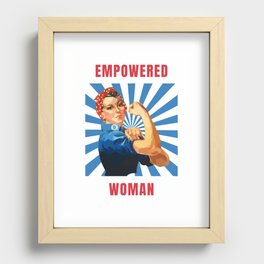 Empowered Woman | Rosie the Riveter Retro Comic Art Recessed Framed Print