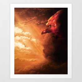 Cloudy Eagle Art Print