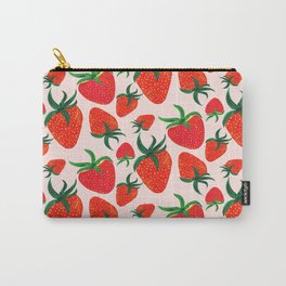Strawberry Harvest Carry-All Pouch | Painting, Berry, Food, Curated, Lovely, Fruity, Dessert, Leannesimpson, Eat, Smoothie 