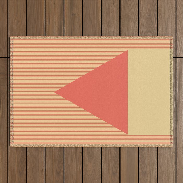 Red Triangle Outdoor Rug