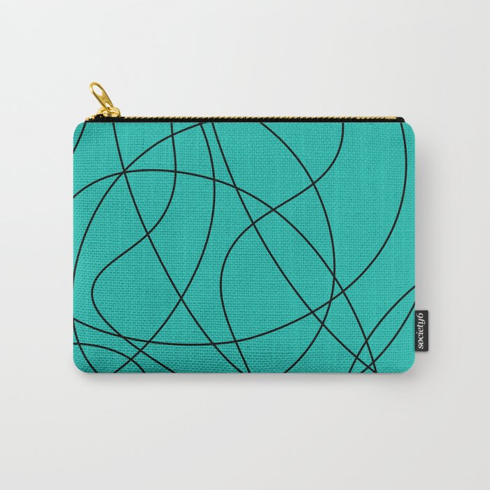 Lines Turquoise Carry-All Pouch