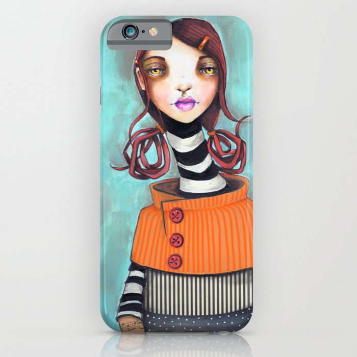 Original Mixed Media Portrait by Jenny Manno iPhone Case