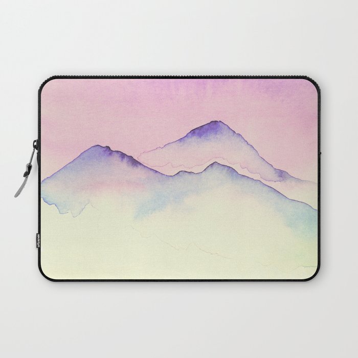 Purple Top Mountain Range In Watercolor Laptop Sleeve
