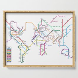 World Metro Subway Map Serving Tray
