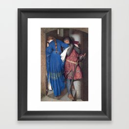 Hellelil and Hildebrand, the meeting on the turret stairs by Frederic William Burton Framed Art Print