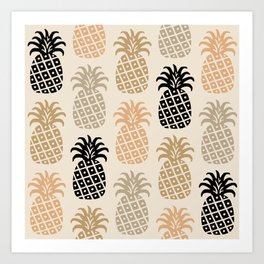 Retro Mid Century Modern Pineapple Pattern 77 Art Print
