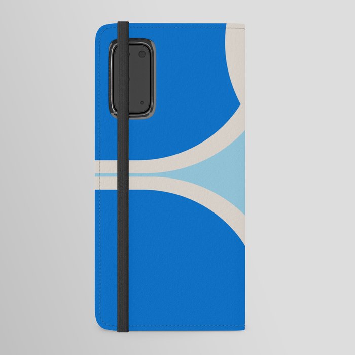 Scandinavian Mid-Century Modern Arch Abstract in Blue Android Wallet Case