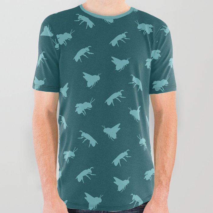 Apiary (Aquatic Blue) All Over Graphic Tee