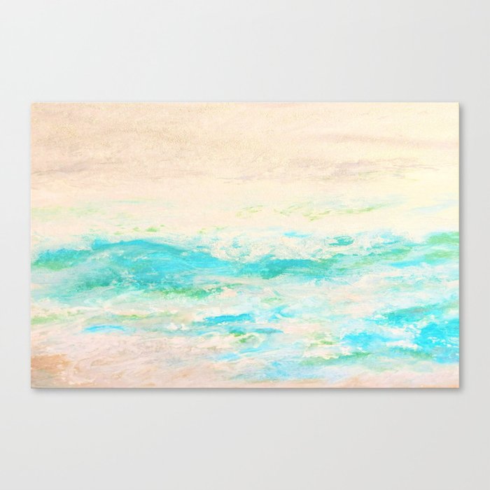 Brielle2, Light Tone, Seashore Oil Pastel Drawing Canvas Print