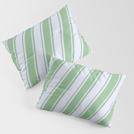 [ Thumbnail: Lavender & Dark Sea Green Colored Pattern of Stripes Pillow Sham ]
