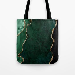 Emerald & Gold Agate Texture 04 Tote Bag