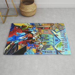 New Orleans Jazz 2022 Rug | Aesthetic, Musicnews, Old, Trumpet, Festival, Tour, Graphicdesign, Saxophone, Funny, Music 