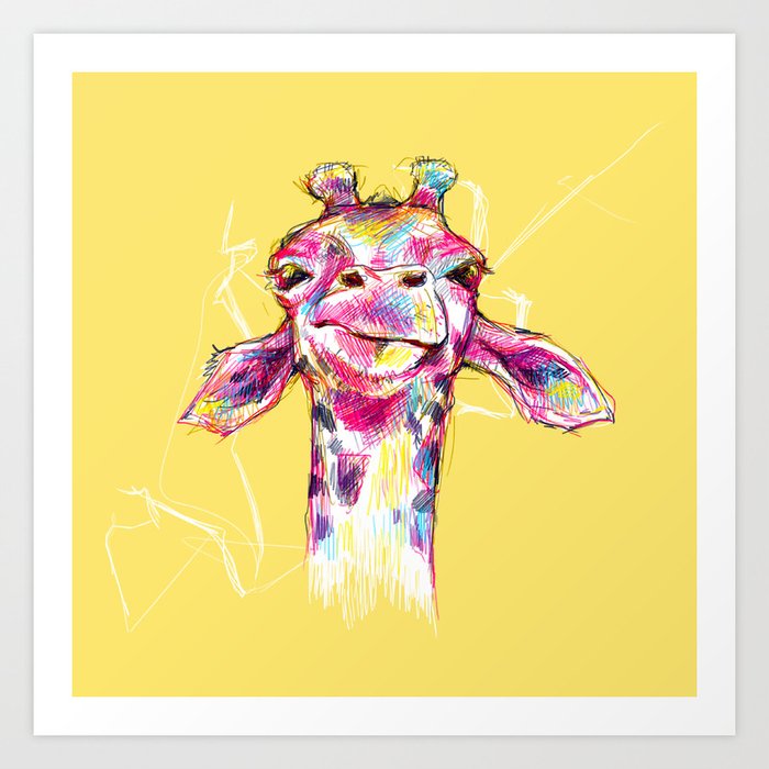 Wonky Giraffe Art Print