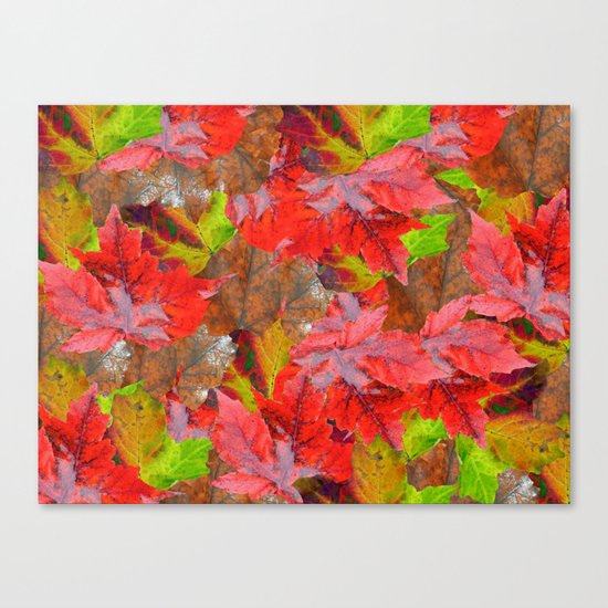 Autumn Fallen Leaves Canvas Print