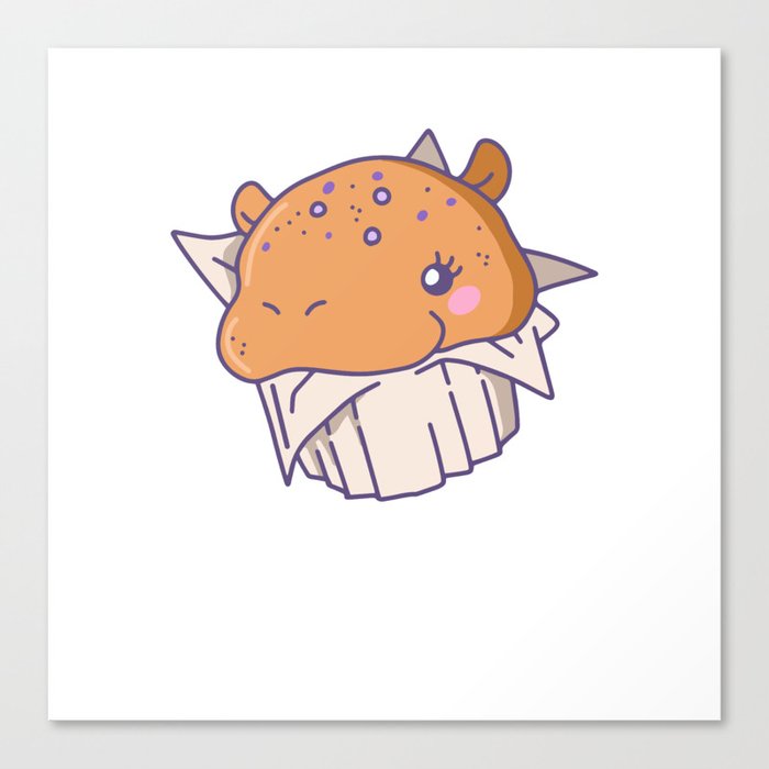 Funny Hippo Cupcake Cute Kawaii Aesthetic Canvas Print