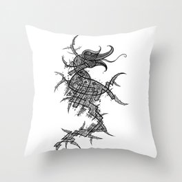 Seahorse Neuro-Skeletal Matrix Throw Pillow