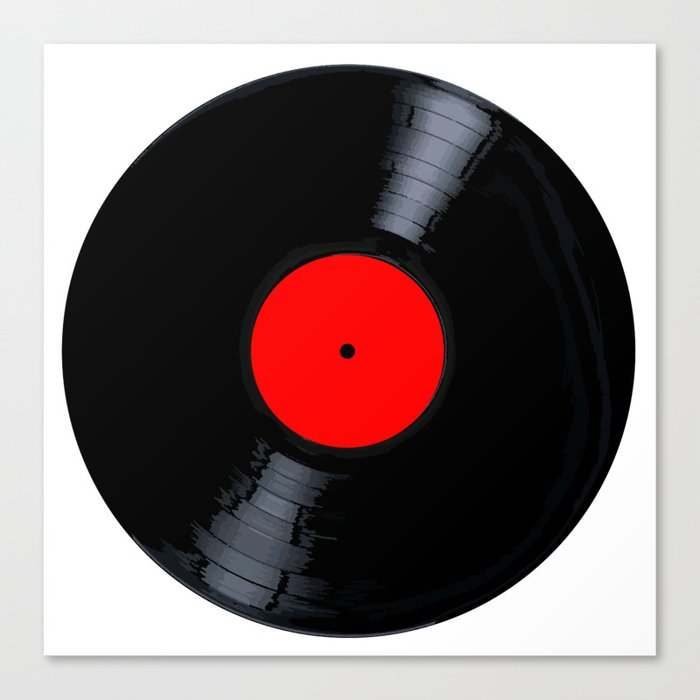 Blank Red Record Label Canvas Print