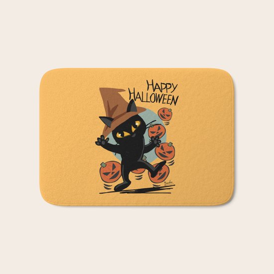 Cat Halloween Bath Mat