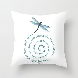 Witches rule of Three and dragonfly Throw Pillow