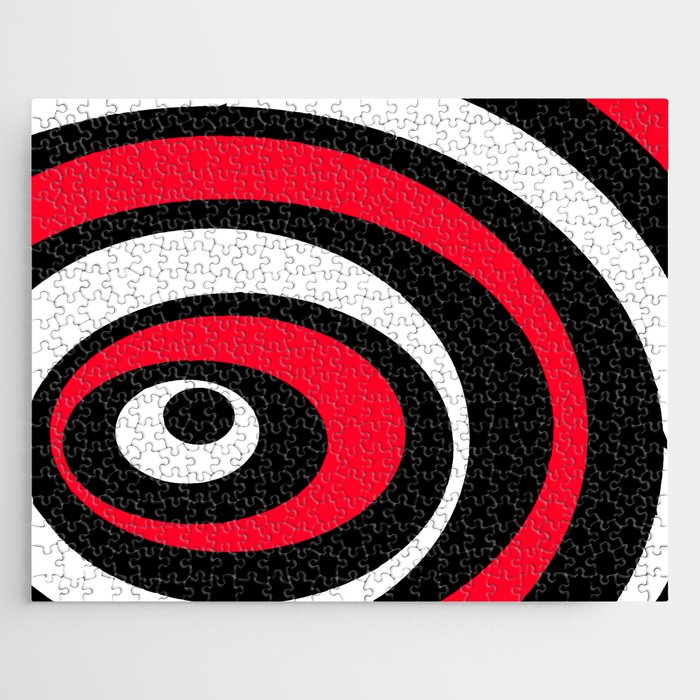 Abstract pattern - red, black and white. Jigsaw Puzzle