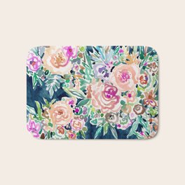 SO RICH Dark Boho Floral Bath Mat