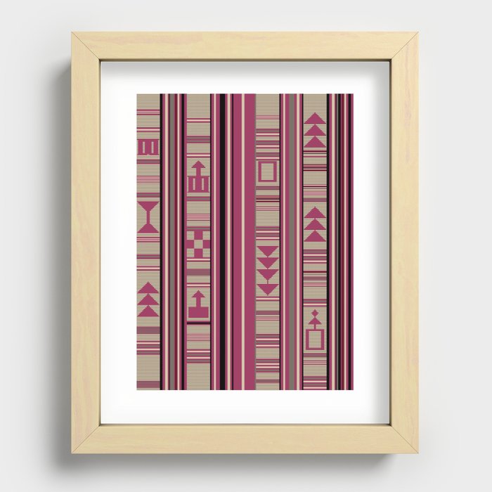 Ethnic African Style Digital Print Stylish Hand Drawing Pattern High Quality Recessed Framed Print