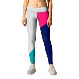 Four Leggings | Grey, Illustration, Abstract, Numbers, Digital, Magenta, Stripes, Neon, Pink, Graphicdesign 