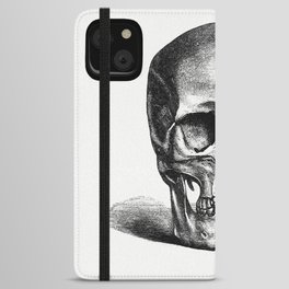 Vintage European Style Skull Engraving from Annals of Winchcombe and Sudeley iPhone Wallet Case