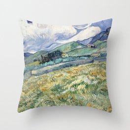 Landscape from Saint Remy by Vincent van Gogh, 1889 Throw Pillow