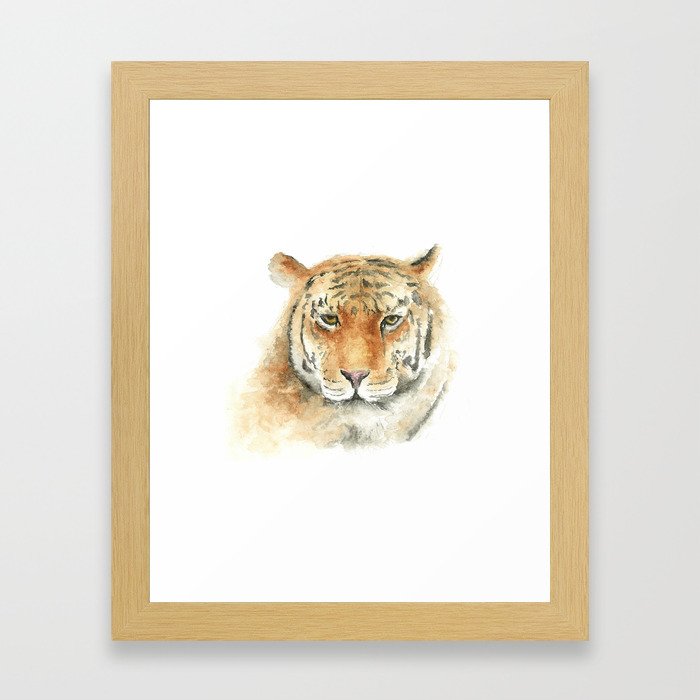 Tiger Watercolor Painting Framed Art Print