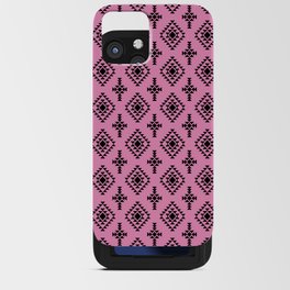 Pink and Black Native American Tribal Pattern iPhone Card Case