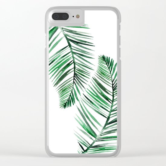 Tropical Exotic Palm Leaves on #Society6 Clear iPhone Case
