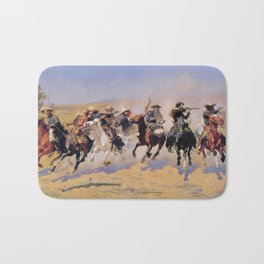 A Dash for the Timber Frederic Remington Bath Mat | Horse, Remington, Frederic, Painter, For, The, Painting, Timber, Desert, Oil 