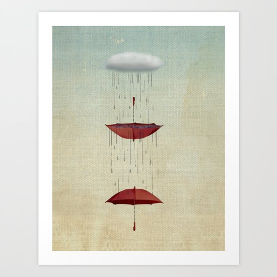the umbrella runneth over and over Art Print