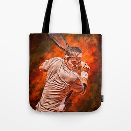 Roger Federer at RG 2019. Digital artwork print. Tennis fan art gift. Tote Bag