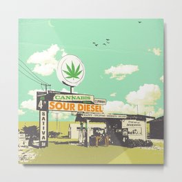 SOUR DIESEL Metal Print | Weedleaf, Curated, Graphicdesign, Weed, Pot, Cannabis, Gas, Sativa, Gasstation, Euphoric 