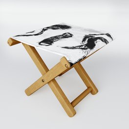 Abstract black and white Folding Stool