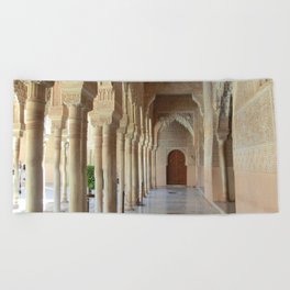 Spain Photography - A Corridor Going Through A Spanish Castle Beach Towel