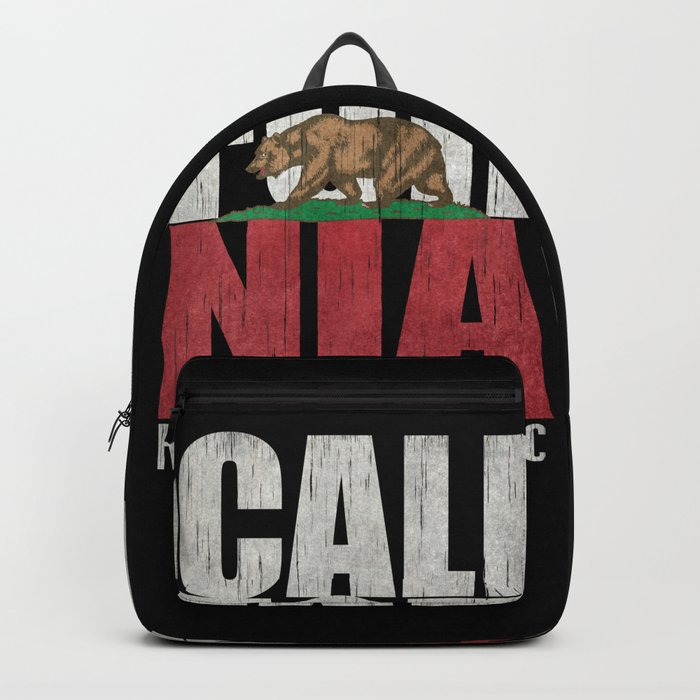 Cali Bear Flag in grungy textures Backpack