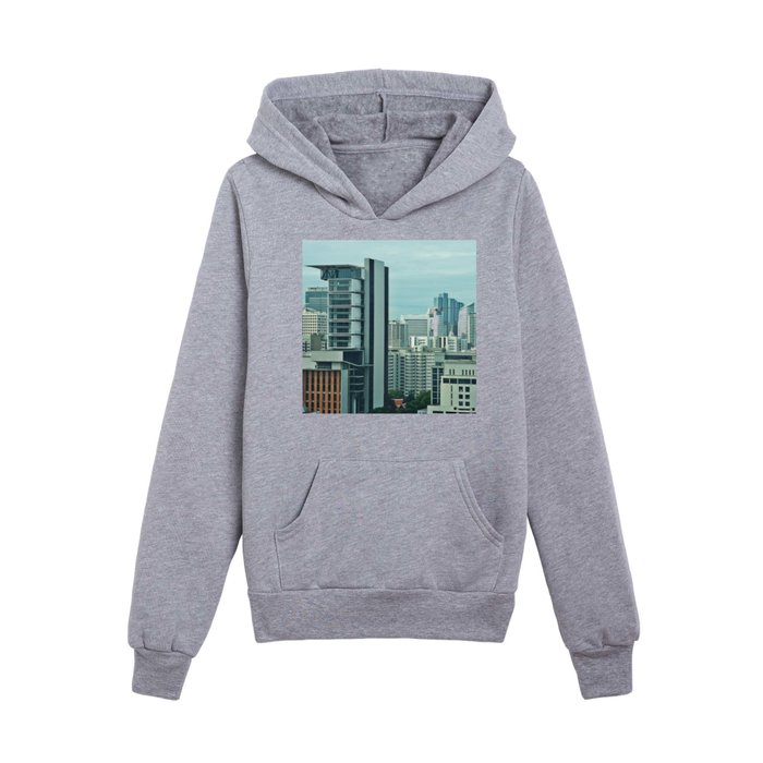 Cyberpunk view of Bangkok Kids Pullover Hoodie