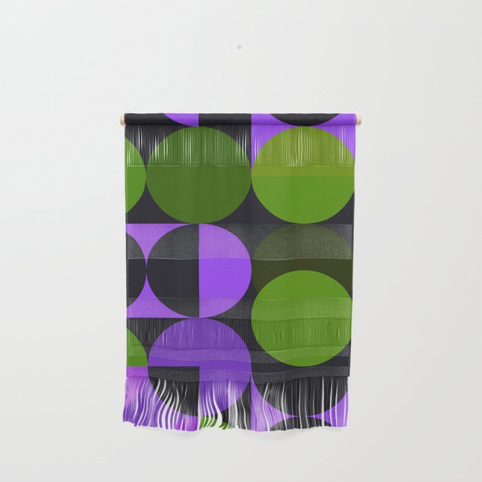 Soft Purple and Green Geometric Patterns  Wall Hanging